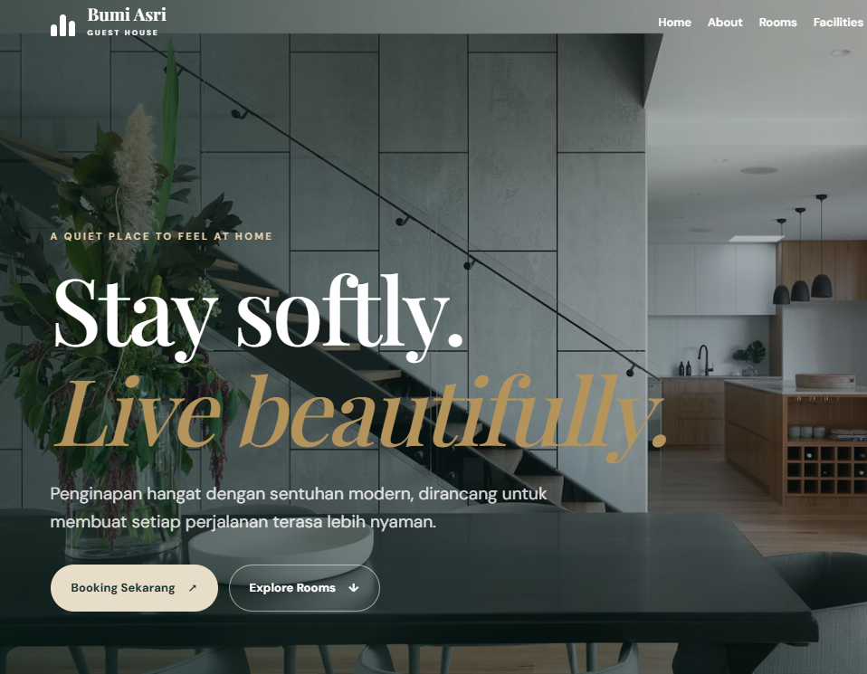 Preview website Bumi Asri Guest House